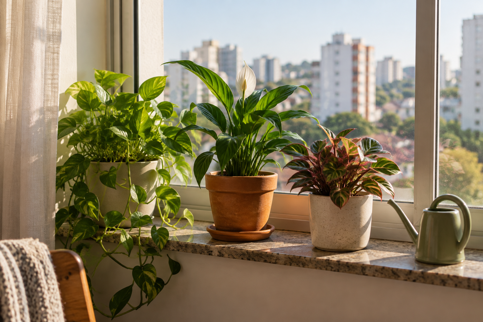 Ilustração de plantas no apartamento